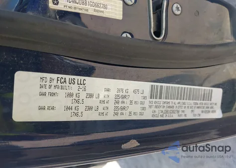 2016 Jeep Compass Sport из США, поврежденный, VIN 1C4NJDBB1GD662780